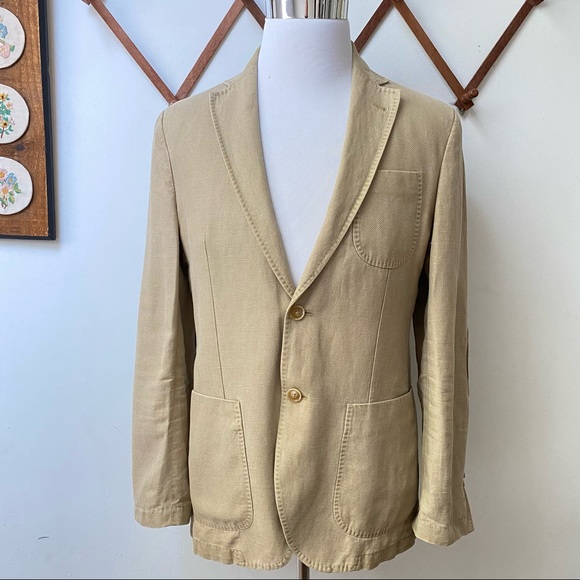 Massimo Dutti Other - Massimo Dutti Cotton Linen Suede Patch Elbow Sports Coat